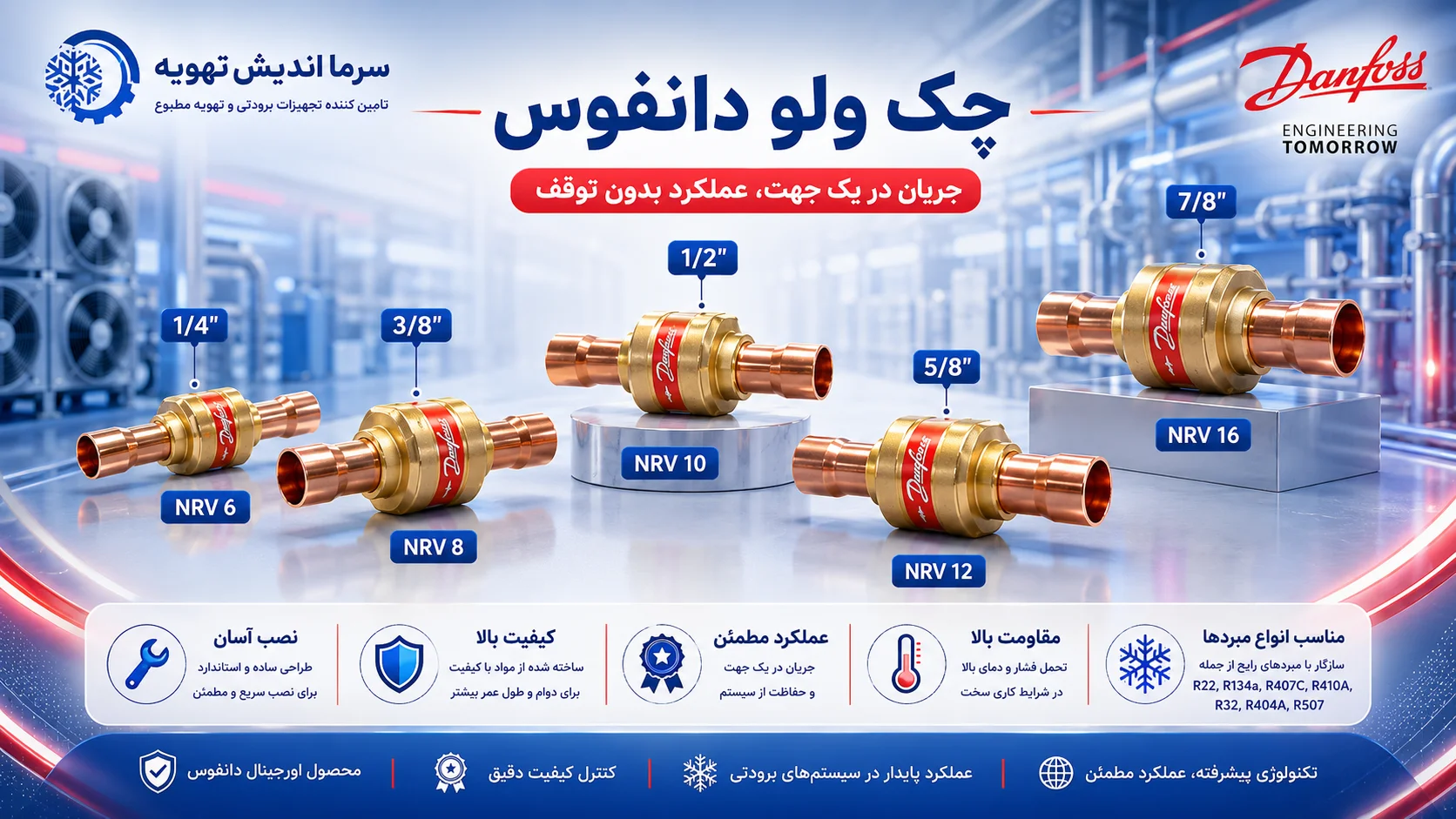 خرید چک ولو دانفوس NRV و NRVH | شیر یکطرفه Danfoss
